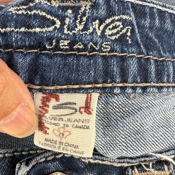 Silver Jeans Womens 29x31 (8) Blue Lola Flare Low Rise Boyfriend Y2K Jeans - Picture 9 of 16